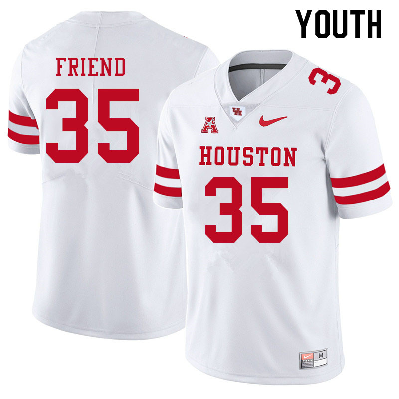 Youth #35 Dorian Friend Houston Cougars College Football Jerseys Sale-White